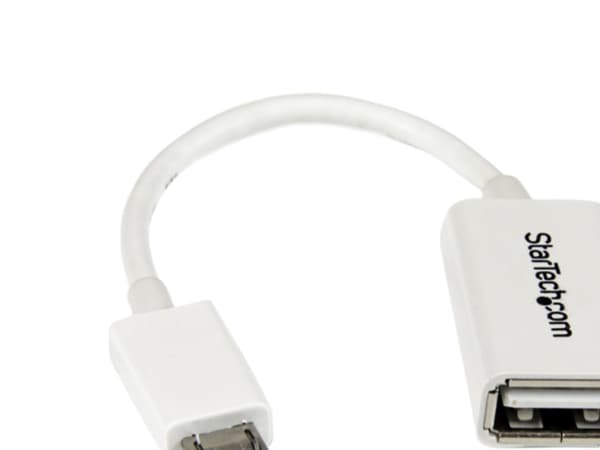 StarTech.com UUSBOTGW USB-kabel 0,127 m USB 2.0 Micro-USB B USB A Hvit