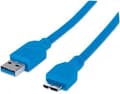 Miniatyrbild 3 av 5: Manhattan 325424, 2 m, USB A, Micro-USB B, USB 3.2 Gen 1 (3.1 Gen 1), Hane/Hane, Blå