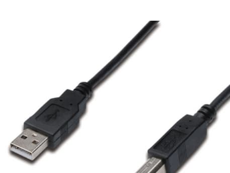 ASSMANN - USB-kabel - USB typ B (hane) till USB (hane) - USB 2.0 - 3 m - formpressad - svart
