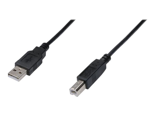 ASSMANN - USB-kabel - USB typ B (hane) till USB (hane) - USB 2.0 - 3 m - formpressad - svart