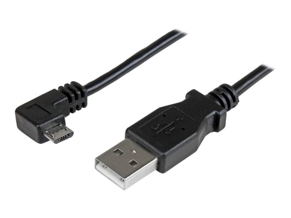 StarTech.com 2m 6 ft Micro-USB Charge-and-Sync Cable - Right-Angle Micro-USB - M/M - USB to Micro USB Charging Cable - 24 AWG (USBAUB2MRA) - USB-kabe