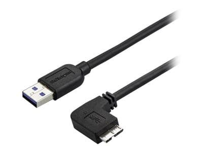 StarTech.com 0.5m 20in Slim Micro USB 3.0 Cable M/M - Oikea kulma Micro-USB - USB 3.0 A to Micro B - Angled Micro USB 3.1 Gen 1 5Gbps (USB3AU50CMRS)