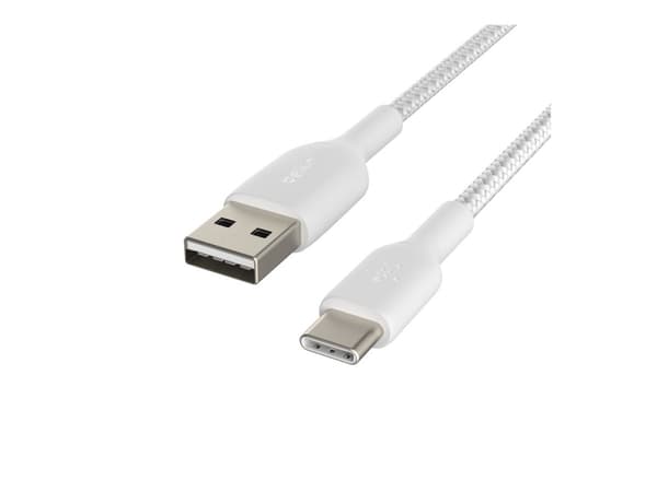 Belkin CAB002BT0MWH, 0,15 m, USB A, USB C, Valkoinen