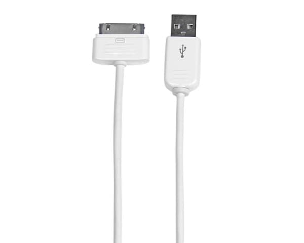 StarTech.com Apple 30-pin Dock Connector to USB Cable iPhone iPod iPad - Laddnings-/dataadapter - Apple Dock hane till USB hane - 1 m - vit - för P/N