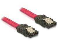 Delock - SATA-kabel - Serial ATA 150/300 - SATA (hona) till SATA (hona) - 50 cm - sprintlåsning, rak kontakt - röd