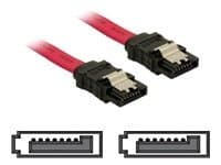 Delock - SATA-kabel - Serial ATA 150/300 - SATA (hona) till SATA (hona) - 50 cm - sprintlåsning, rak kontakt - röd