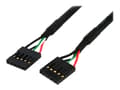 Miniatyrbilde 1 av 5: StarTech.com 24in Internal 5 pin USB IDC Motherboard Header Cable F/F - USB cable - 5 pin IDC (F) to 5 pin IDC (F) - USB 2.0 - 2 ft - black - USBINT5