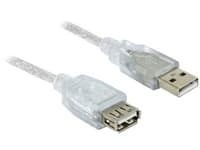 DeLOCK 82239, 1,8 m, USB A, USB A, USB 2.0, Uros/naaras, Valkoinen