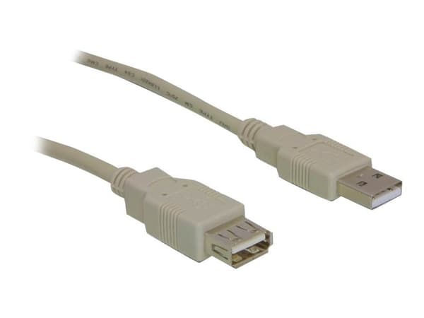 DeLOCK 82239, 1,8 m, USB A, USB A, USB 2.0, Uros/naaras, Valkoinen