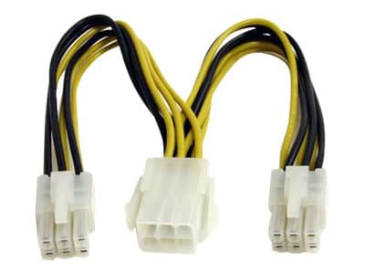 StarTech.com 6in PCI Express Power Splitter Cable - Power splitter - 6 pin PCIe power (M) to 6 pin PCIe power (F) - 5.9 in - yellow - PCIEXSPLIT6 - S