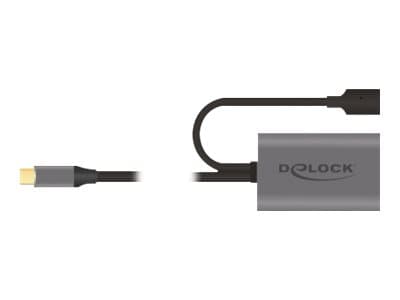 Delock - USB-jatkojohto - USB-C (uros) DC-liitäntään, USB-C (naaras) - USB 3.1 Gen 1 - 5 m - harmaa, musta