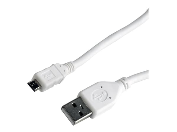 Cablexpert - USB-kabel - mikro-USB typ B (hane) till USB (hane) - 50 cm - formpressad - vit