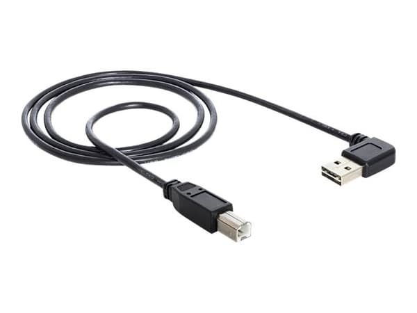 DeLOCK EASY-USB - USB-kabel - USB Type B (han) til USB (han) - 2 m - 90° stikforbindelse - sort