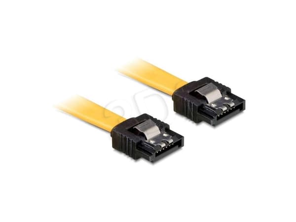 Delock Cable SATA - SATA-kabel - Serial ATA 150/300/600 - SATA (hunn) til SATA (hunn) - 50 cm - låst, rett kontakt - gul