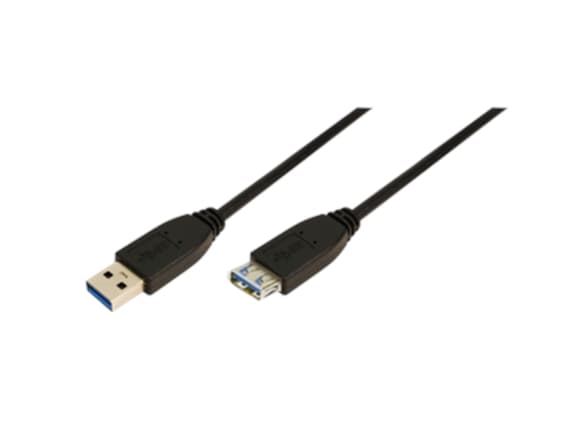 LogiLink 1m USB A - USB A 3.0 F/M, 1 m, USB A, USB A, USB 3.2 Gen 1 (3.1 Gen 1), Hane/Hona, Svart