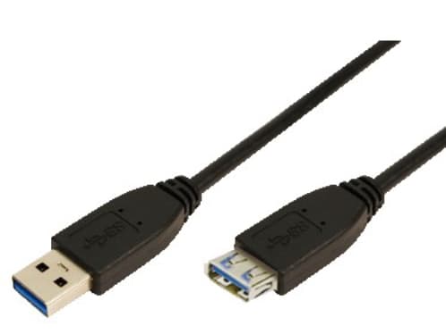 LogiLink 1m USB A - USB A 3.0 F/M, 1 m, USB A, USB A, USB 3.2 Gen 1 (3.1 Gen 1), Hane/Hona, Svart