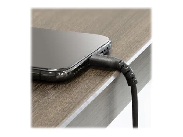 StarTech.com 1m tålig svart USB-A till Blixtkabel - Tungt, robust aramifiber USB typ A till Blixtladdare/synkron strömsladd - Apple MFi-certifierad i
