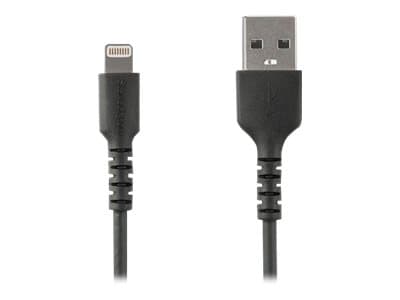 StarTech.com 1m tålig svart USB-A till Blixtkabel - Tungt, robust aramifiber USB typ A till Blixtladdare/synkron strömsladd - Apple MFi-certifierad i