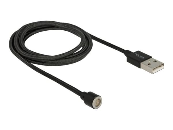 Delock Magnetic - USB-kabel - USB (hane) - 5 V - 2.4 A - 1.1 m - svart