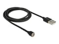 Miniatyrbild 2 av 3: Delock Magnetic - USB-kabel - USB (hane) - 5 V - 2.4 A - 1.1 m - svart