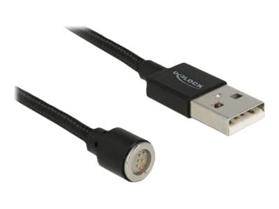 Delock Magnetic - USB-kabel - USB (hane) - 5 V - 2.4 A - 1.1 m - svart