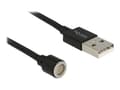 Miniatyrbild 1 av 3: Delock Magnetic - USB-kabel - USB (hane) - 5 V - 2.4 A - 1.1 m - svart