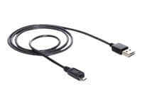 Delock EASY-USB - USB-kabel - mikro-USB typ B (hane) till USB (hane) - USB 2.0 - 1 m - svart