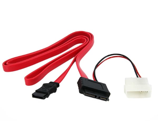 StarTech.com 36in Slimline SATA to SATA with LP4 Power Cable Adapter (SLSATAF36) - SATA-kabel - Serial ATA 150/300/600 - Slimline SATA (hunn) til SAT