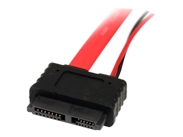 StarTech.com 36in Slimline SATA to SATA with LP4 Power Cable Adapter (SLSATAF36) - SATA-kabel - Serial ATA 150/300/600 - Slimline SATA (hunn) til SAT