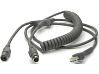 Zebra - Tangentbordskabel med streckkodsläsare - PS/2 - 2.7 m - lindad - för Symbol LS2208, LS3008, LS3408-ER, LS4208, LS4278, LS7708, LS9203, LS9208