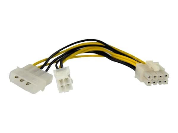StarTech.com 6 Inch 4 Pin to 8 Pin EPS Power Adapter with LP4 - F/M - ATX to EPS Power Adapter (EPS48ADAP) - Strömadapter - 4 pin ATX12V (hona) till