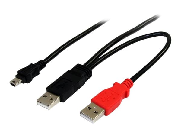 StarTech.com 1,8 m USB Y-kabel för extern hårddisk - USB-A till mini-B