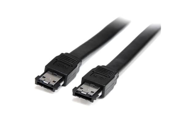 StarTech.com Skyddad extern eSATA-kabel - eSATA-kabel - Serial ATA 150 - eSATA (M) till eSATA (M) - 3 fot - svart - ESATA3 - eSATA-kabel - Serial ATA
