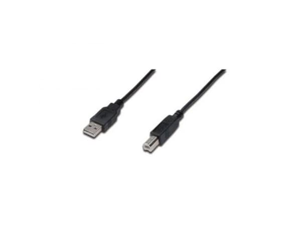 ASSMANN - USB-kabel - USB typ B (hane) till USB (hane) - USB 2.0 - 1 m - formpressad - svart