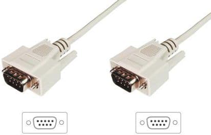 ASSMANN - Seriell kabel - DB-9 (hane) till DB-9 (hane) - 3 m - formpressad, tumskruvar - beige