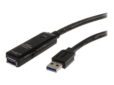 StarTech.com 32,8 ft aktiivinen USB 3.0 -jatkojohto AC-virtalähteellä - Suojattu - uros - naaras USB USB 3.1 Gen 1 Type A (5Gbps) Extender (USB3AAEXT