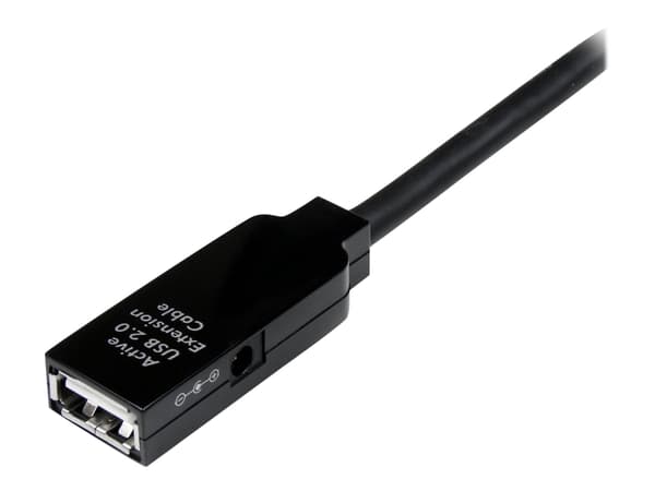 StarTech.com 25m USB 2.0 Active Extension Cable M/F - 25 metrin USB A uros - USB A naaras USB 2.0 Toistin / Extender Cable - Musta - 80ft (USB2AAEXT2