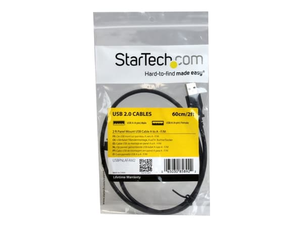 StarTech.com USBPNLAFAM2 USB-kaapeli 0,6 m USB 2.0 USB A Musta