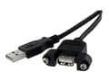 Pikkukuva 1 / 5: StarTech.com USBPNLAFAM2 USB-kaapeli 0,6 m USB 2.0 USB A Musta