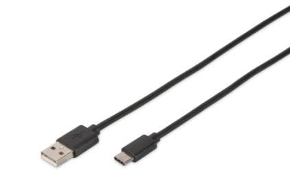 DIGITUS - USB-kabel - 24 pin USB-C (hane) till USB (hane) - USB 2.0 - 1.8 m - formpressad - svart
