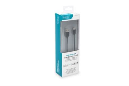 DIGITUS - USB-kabel - 24 pin USB-C (hane) till USB (hane) - USB 2.0 - 1.8 m - formpressad - svart
