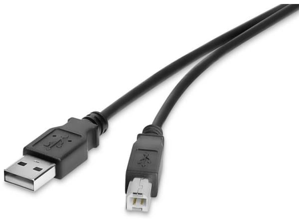 Renkforce RF-4463070, 1 m, USB A, USB B, USB 2.0, 0,48 Gbit/s, Svart