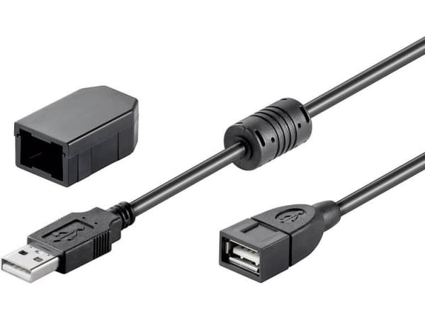 Goobay 93284, 2 m, USB A, USB A, USB 2.0, Hankjønn/hunkjønn, Sort