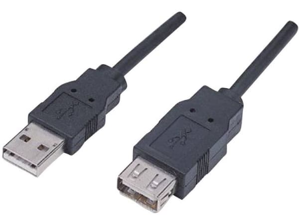Manhattan 338653 USB-kablar 1,8 m USB 2.0 USB A Svart