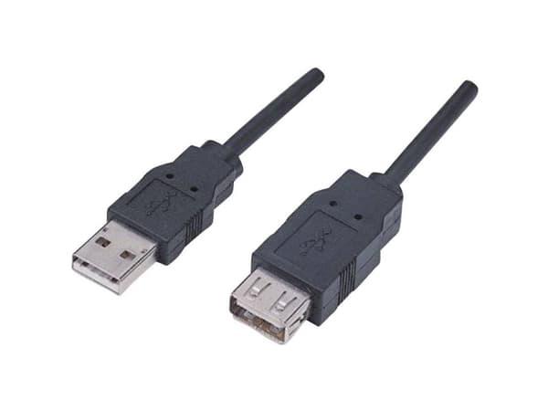 Manhattan 338653 USB-kablar 1,8 m USB 2.0 USB A Svart