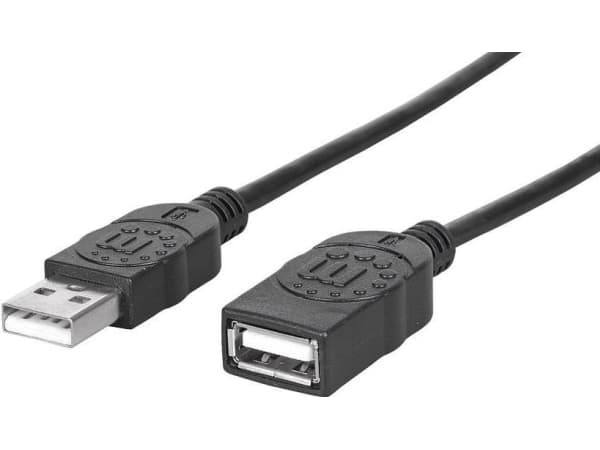 Manhattan 338653 USB-kablar 1,8 m USB 2.0 USB A Svart