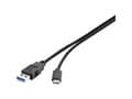 Miniatyrbild 1 av 5: Renkforce RF-4381077, 0,5 m, USB A, USB C, USB 3.2 Gen 2 (3.1 Gen 2), 10 Gbit/s, Svart