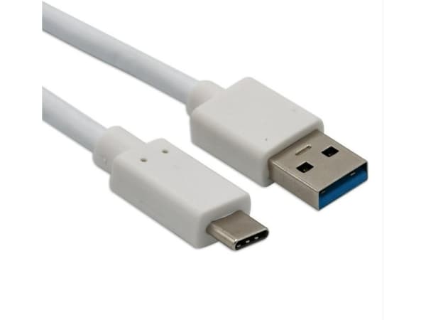 Helos USB Type-C til USB 3.1 lade-/datakabel, 1 m hvit
