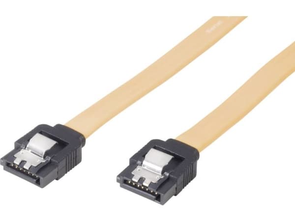 Renkforce Kabel för hårddiskanslutning [1x SATA-anslutning 7-stift - 1x SATA-anslutning 7-stift] 30,00 cm Gul
