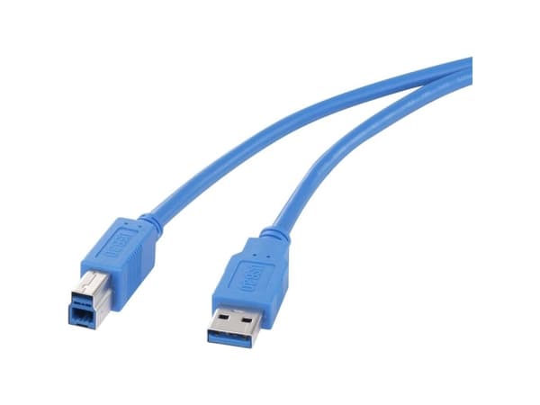 Renkforce RF-4260504, 2 m, USB A, USB B, USB 3.2 Gen 1 (3.1 Gen 1), 5 Gbit/s, Blå